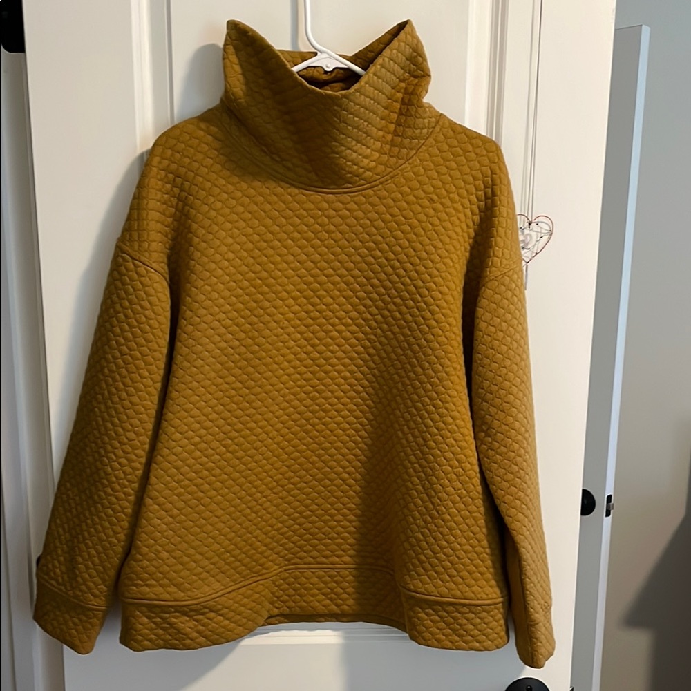 Women's Mustard Quilted Sweater
